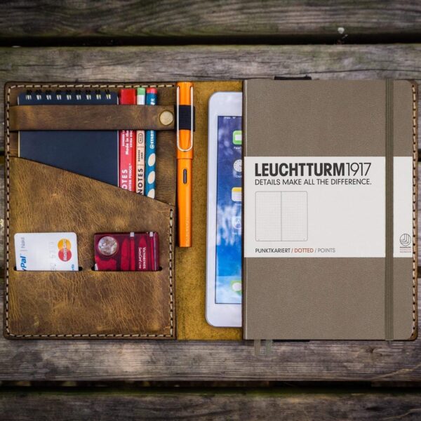 A5 Leather Notebook Cover for Leuchtturm1917 - Crazy Horse Brown