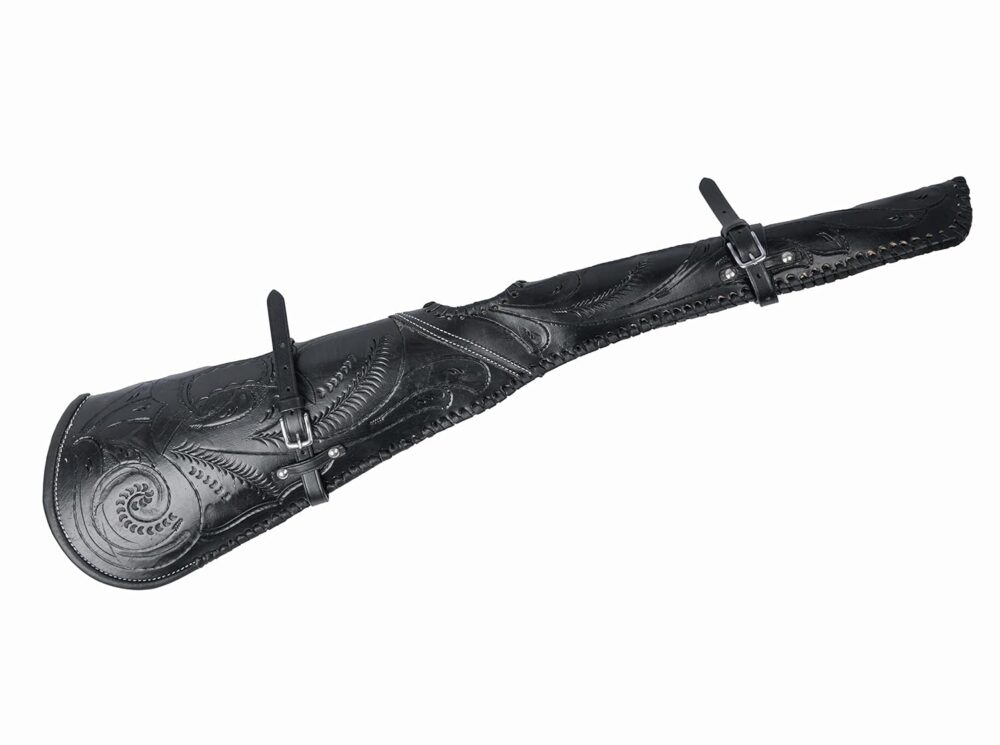 Hulara Genuine Handcraft Leather Rifle Case Western Scabbard fits 16 to 20 Inch Barrel Length Lever Action Rifle Shotgun Sheath Winchester Case for Wild Bunch Shooting