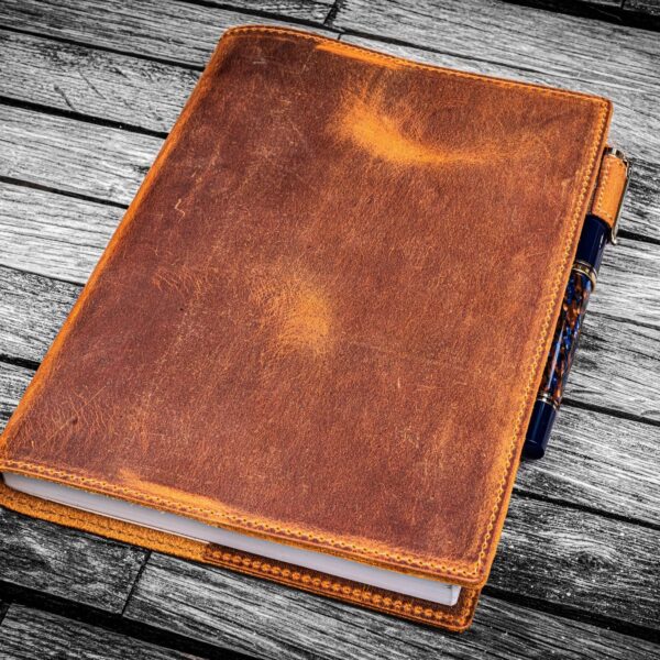 Leather Slim A5 Notebook / Planner Cover - Crazy Horse Brown