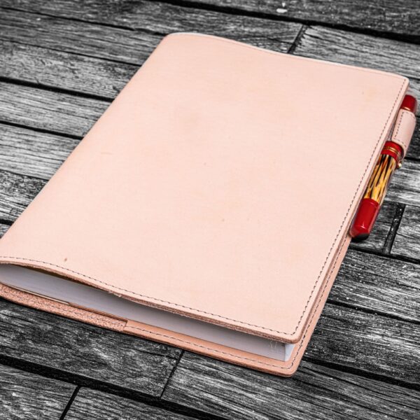 Leather Slim A5 Notebook / Planner Cover - Undyed Leather