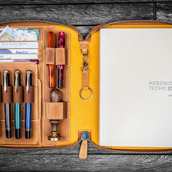 Leather Zippered A5 Leuchtturm1917 Notebook Folio - Crazy Horse Honey Ochre