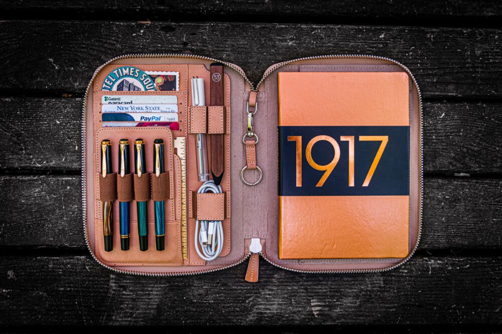 Leather Zippered A5 Leuchtturm1917 Notebook Folio - Undyed Leather