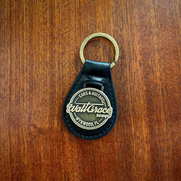 Walt Grace Vintage Brass & Leather Key Fob